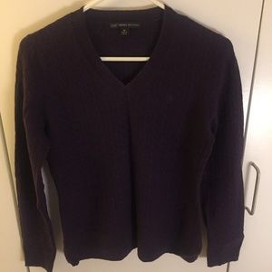 Brooks Brothers, purple v-neck wool sweater